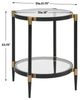 Uttermost® Chadid Glass Top Side Table with Black Frame and Gold Accents-2