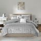 Olliix by Intelligent Design Raina Grey and Silver Twin/Twin XL Metallic Printed Comforter Set-0