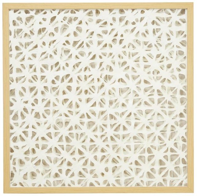 Deco Marche White Geometric Shadow Box Wall Decor-0