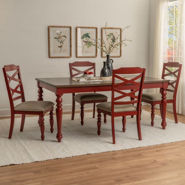 Powell® Trimble 5-Piece Beige/Red Dining Set-1