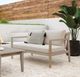 Linon Svana Beige/Natural Fabric/Wood Outdoor Loveseat-1