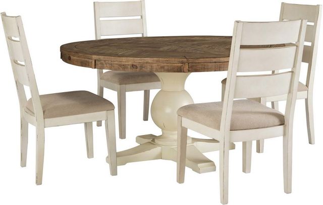 Signature Design by Ashley® Grindleburg Grayish Brown Dining Table with Textured White Base-2