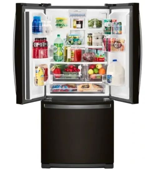 Whirlpool® 30" 19.7 Cu. Ft. Black French Door Refrigerator-1