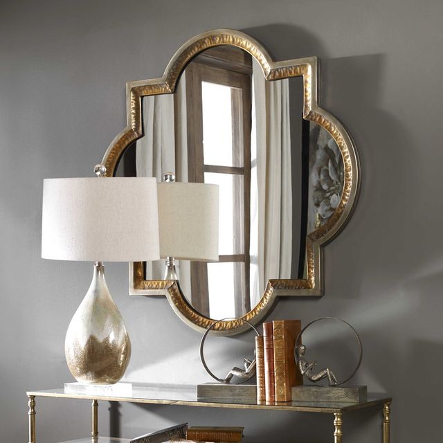 Uttermost® Lourosa Antique Gold/Silver Champagne Mirror-1