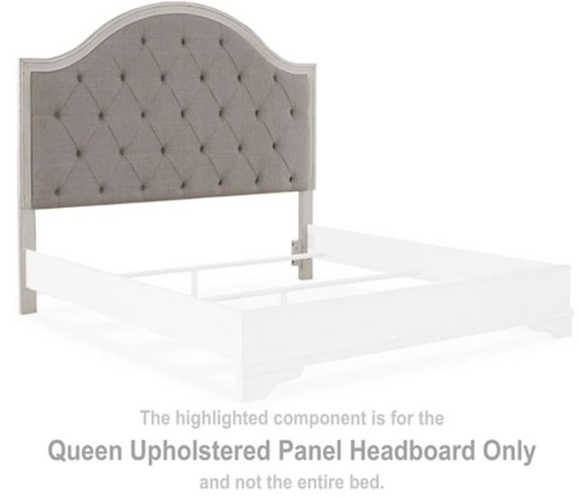 Signature Design by Ashley® Brollyn Chipped White Queen Upholstered Panel Headboard-1