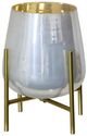 StyleCraft Ird Milky White/Gold Hurricane with Stand-0