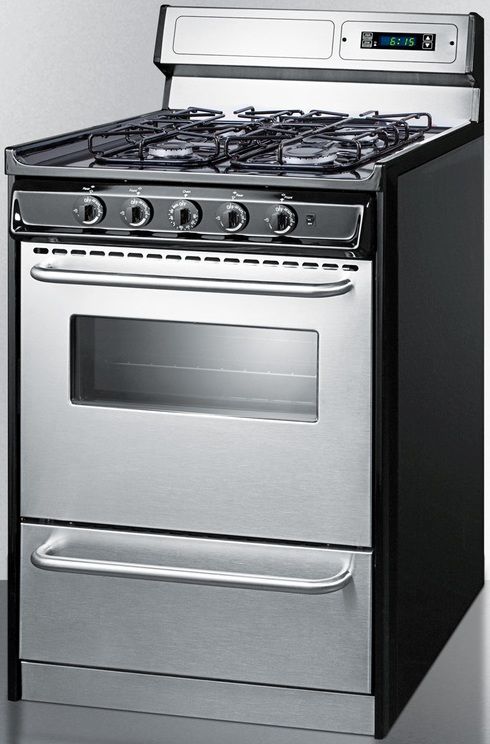 Summit® 24" Stainless Steel Freestanding Gas Range-3