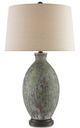 Currey & Company Remi Green/Dark Red/Bronze Gold Table Lamp-0