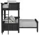 Elements International Hampton Kids Charcoal Twin/Full Youth Loft Bed with Ladder and Desk-3