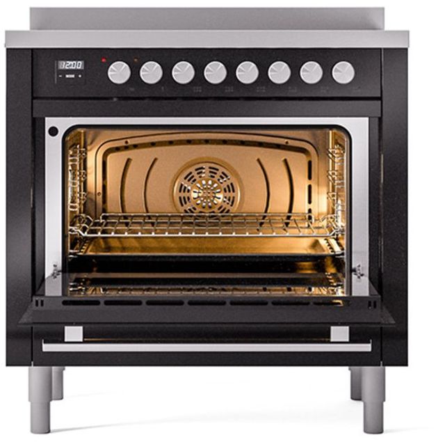 Ilve® Professional Plus II 36" Glossy Black Pro Style Induction Range-2