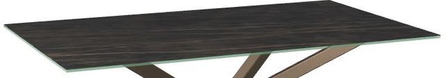 Amisco Customizable Asterisk Black Marble Porcelain 60" Rectangular Table with Starburst Stand-1
