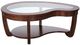 Furniture of America® Crystal Falls Dark Cherry Glass Insert Coffee table-0
