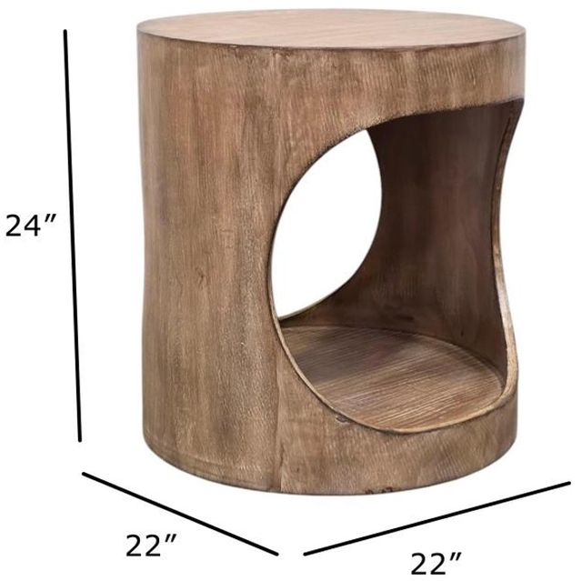 Nest Home Collections Brook Antique Natural End Table-3