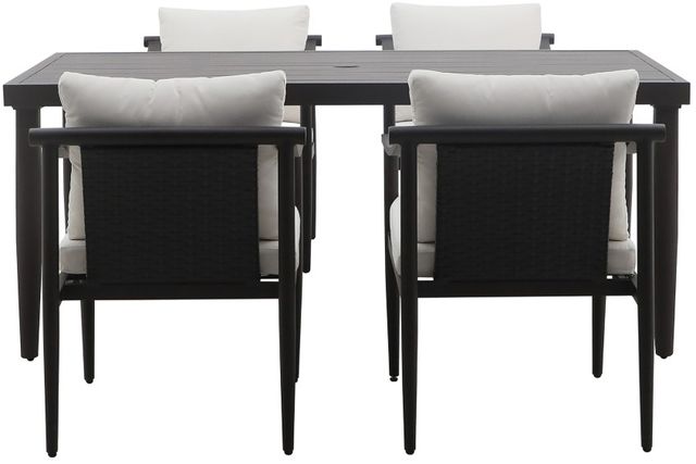 New Classic® Home Furnishings Moana 5-Piece Black/Ivory Aluminum/Sundura Outdoor Patio Dining Set-2
