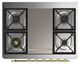 Ilve® Majestic III 36" Antique White Pro Style Dual Fuel Liquid Propane Range with Triple Glass Door and Brass Trim-2