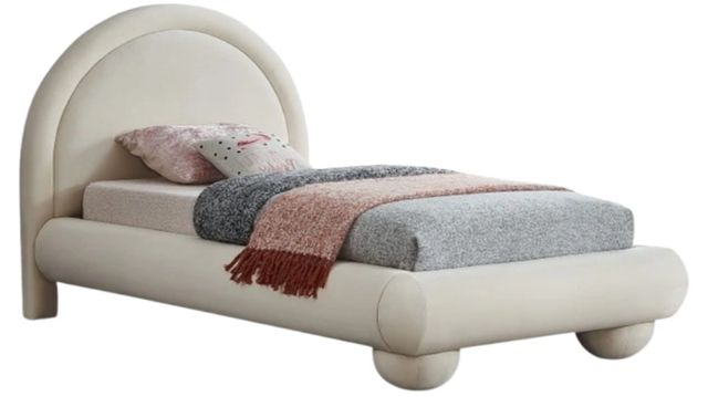 Meridian Furniture Madrid Cream Twin Upholstered Panel Bed-0
