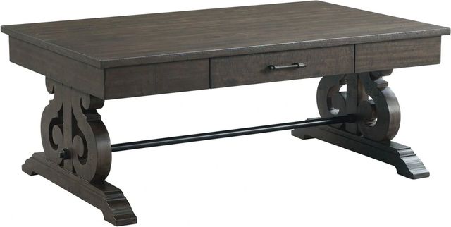 Elements International Stone Smokey Dark Ash Coffee Table-0