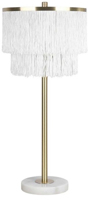 Classy Living 2-Piece Tassel Elegance II Soft Gold/White Table Lamp Set-0