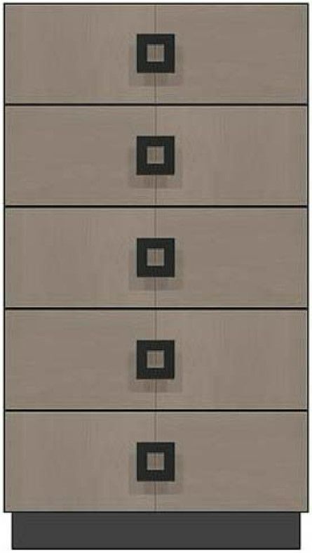 Country View Woodworking Customizable American Modern Brown Maple 28'' 5-Drawer Plinth  Base Chest-0