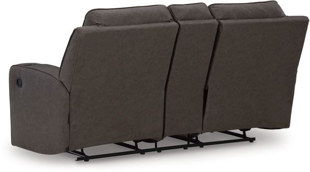 Signature Design by Ashley® Lavenhorne Umber Reclining Loveseat with Console-2