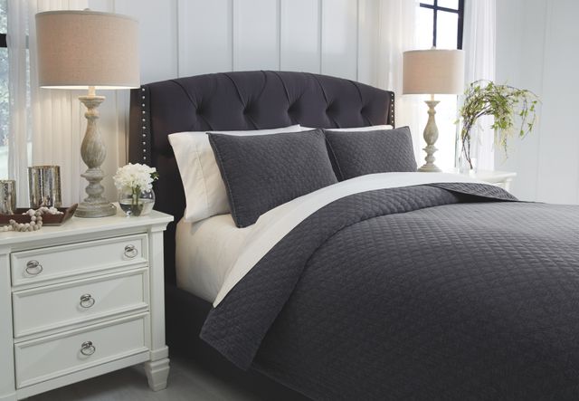 Signature Design by Ashley® Ryter 3-Piece Charcoal Queen Coverlet Set-2