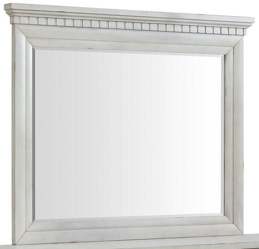 Elements International McCoy Antique White Dresser and Mirror-2
