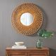 Olliix by Madison Park Reed Natural Round Bamboo Wall Decoration Mirror-3