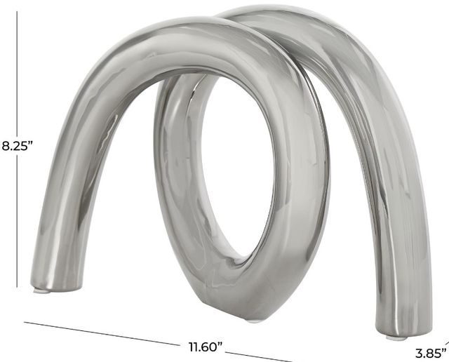 Deco Marche Silver Rounded Loop Sculpture-3