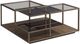 Hammary® Cleo Glass Top Square Coffee Table with Deep Brown/Dusky Silver Base-0
