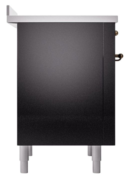 Ilve® Nostalgie II Noblesse 36'' Glossy Black Pro Style Induction Range with Burnished Trim-2
