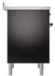 Ilve® Nostalgie II Noblesse 36'' Glossy Black Pro Style Induction Range with Burnished Trim-2
