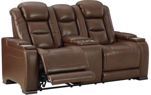 Signature Design by Ashley® The Man-Den 2-Piece Mahogany Living Room Set-2