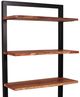 A & B Home Brown Acacia Wood and Iron Tall Bookshelf-1