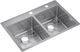 Elkay Crosstown® 3-Piece Polished Satin 33" x 22" x 9" FR2-Hole Equal Double Bowl Dual Mount Sink Set-0