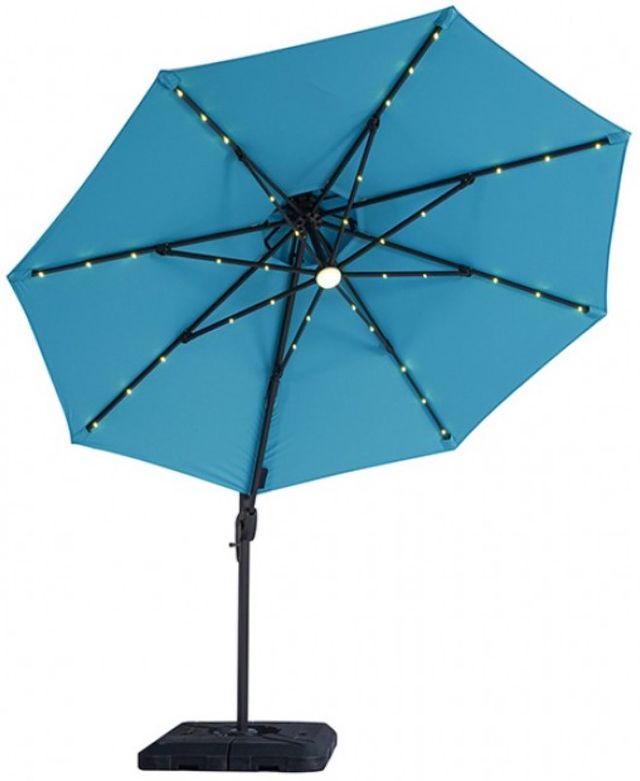 Furniture of America® Nuti Teal Aluminum/Fabric Outdoor Patio Umbrella and Base-0