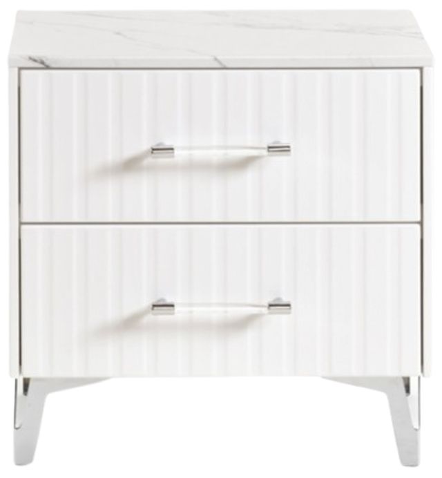Homelegance® Ripple High Gloss White Nightstand-2