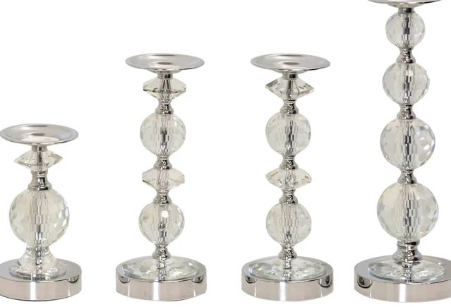Stylecraft 4-Piece Chrome Candle Holder Set-1
