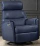 Via Furniture 90 Blue Power Swivel Rocker Recliner-0
