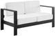 Linon Key Largo Black/White Aluminum/Fabric Outdoor Loveseat-0