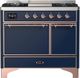 Ilve® Majestic III 40" Midnight Blue Pro Style Dual Fuel Natural Gas Range with Solid Door and Copper Trim-0