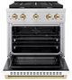 ZLINE Autograph Edition Paramount 30" Stainless Steel Pro Style Dual Fuel Range with White Matte Door and Polished Gold Accents-1