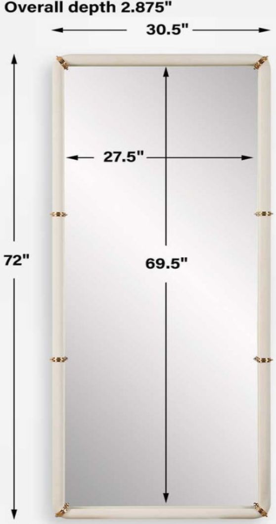 Uttermost® Cyprus White Dressing Mirror-3