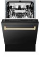 Zline Autograph Edition 18" Black Stainless Steel Built In Dishwasher-2