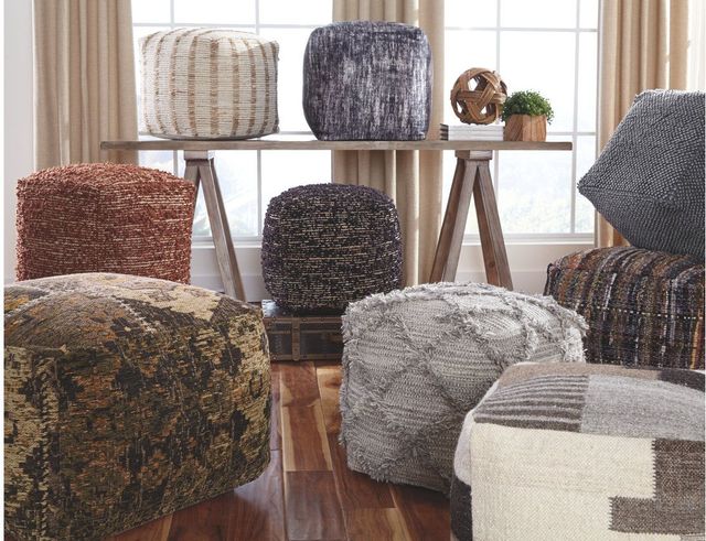 Signature Design by Ashley® Adelphie Natural Gray Pouf-2