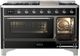 Ilve® Majestic III 48" Glossy Black Pro Style Dual Fuel Liquid Propane Range with Triple Glass Door and Chrome Trim-3