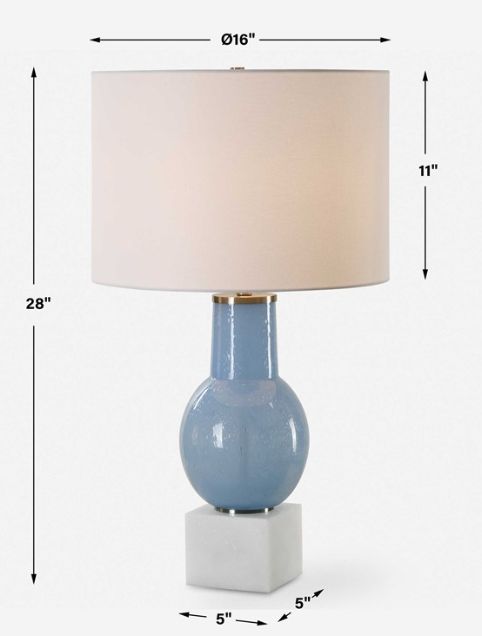 Uttermost® Clear Sky Blue Glass Table Lamp-2