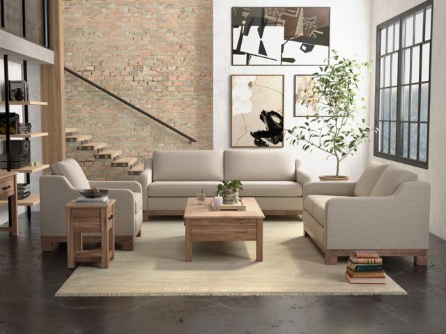 International Furniture Direct Samba Ivory Loveseat-2