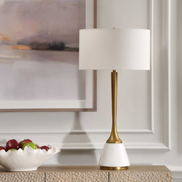 Uttermost® Avola White Table Lamp-2