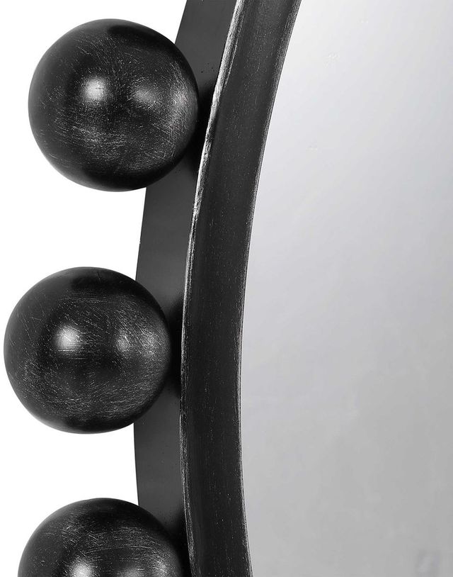 Uttermost® Cyra Distressed Black Round Mirror-2