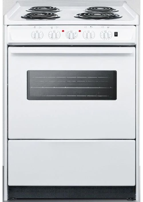 Summit® 24" White Slide-In Electric Range-2